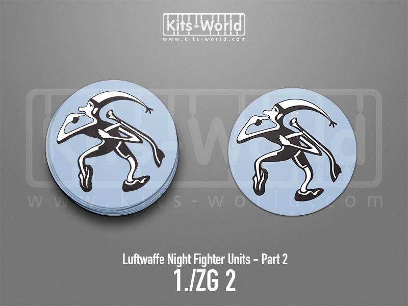 Kitsworld SAV Sticker - Luftwaffe Night Fighters - 1./ZG 2 W:100mm x H:100mm 